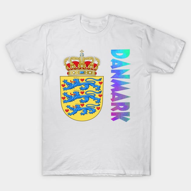 Danmark (Denmark) Coat of Arms Design T-Shirt by Naves